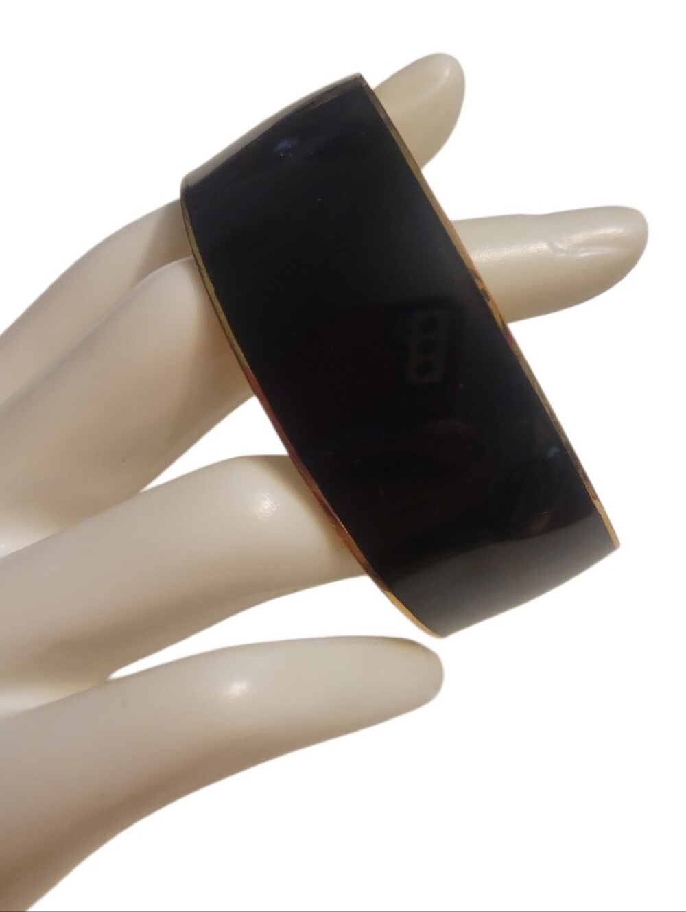J. Crew Black Enamel and Gold-Tone Bangle - Picture 2 of 5